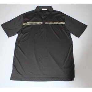 Aur Mens Black With Stripe Short Sleeve Golf Polo L NWT